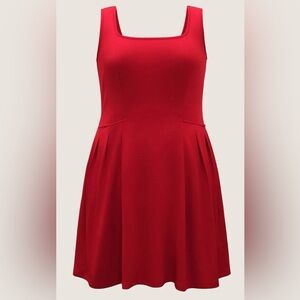 Elegant Red Sleeveless Cocktail Dress